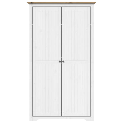Armadio BODO 99x53,5x173 cm Legno Massello Pino Bianco Marrone