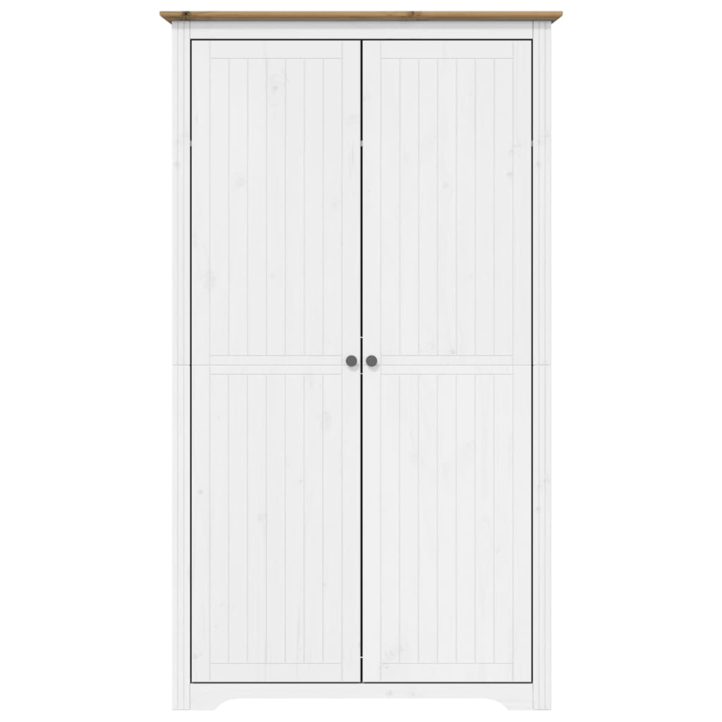 Armadio BODO 99x53,5x173 cm Legno Massello Pino Bianco Marrone - homemem39