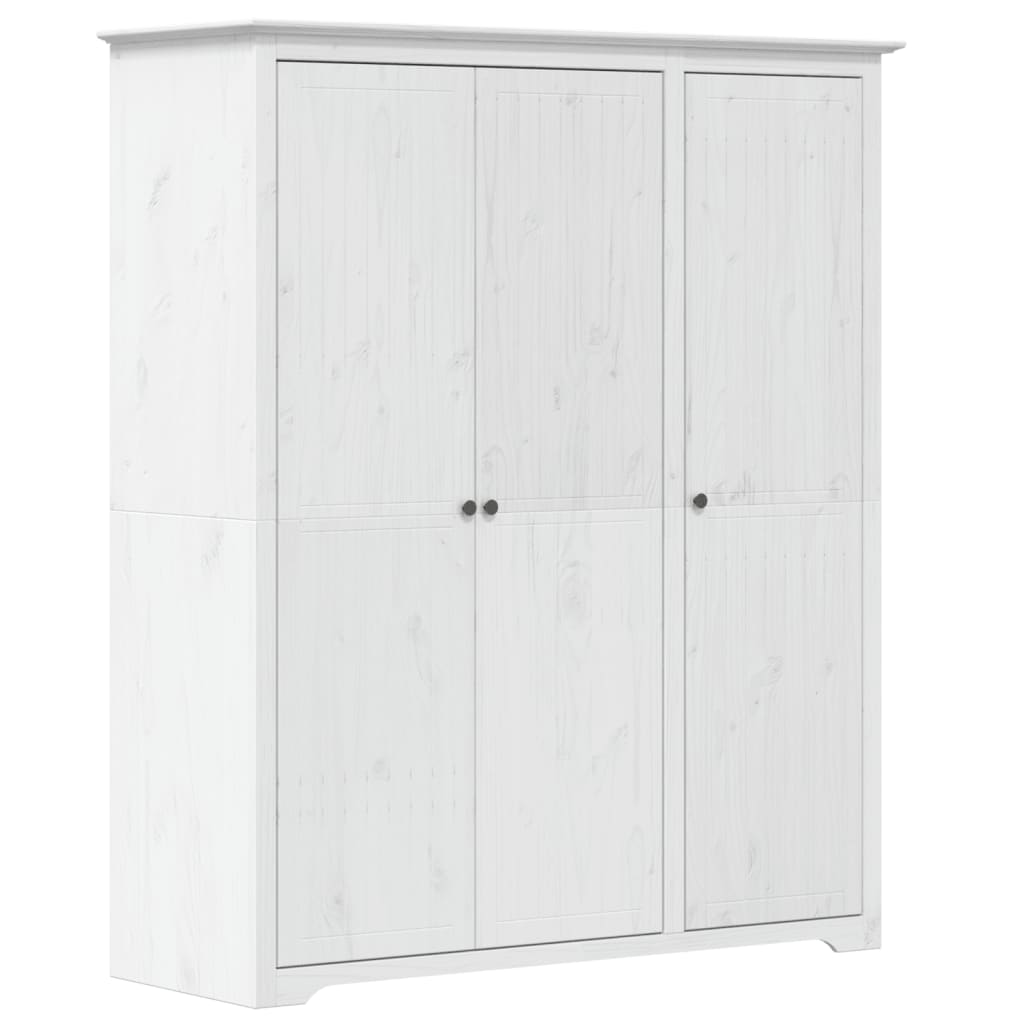 Armadio BODO 146x53,5x173 cm in Legno Massello di Pino Bianco - homemem39