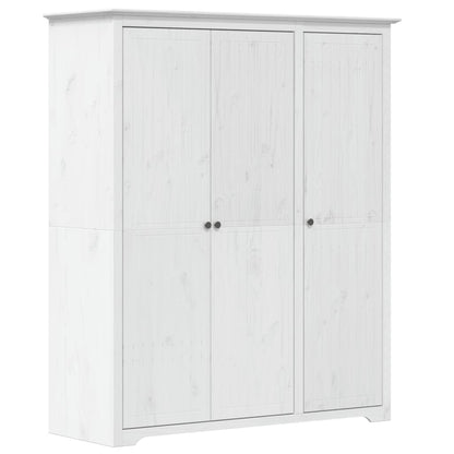 Armadio BODO 146x53,5x173 cm in Legno Massello di Pino Bianco - homemem39