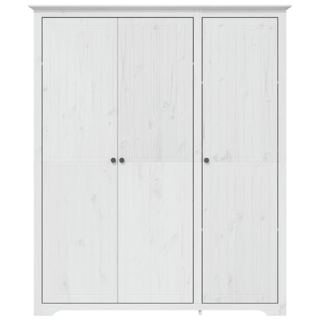 Armadio BODO 146x53,5x173 cm in Legno Massello di Pino Bianco - homemem39