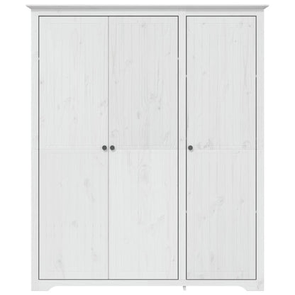 Armadio BODO 146x53,5x173 cm in Legno Massello di Pino Bianco - homemem39