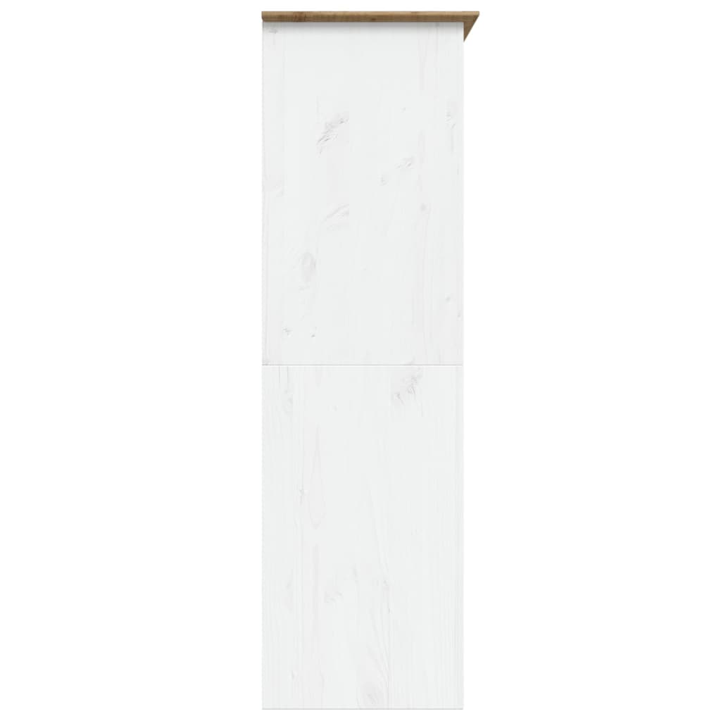 Armadio BODO 146x53,5x173 cm Legno Massello Pino Bianco Marrone | homemem39