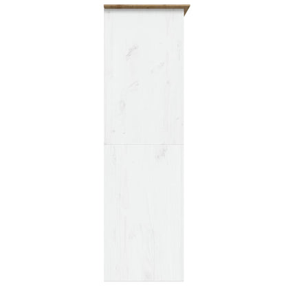 Armadio BODO 146x53,5x173 cm Legno Massello Pino Bianco Marrone | homemem39
