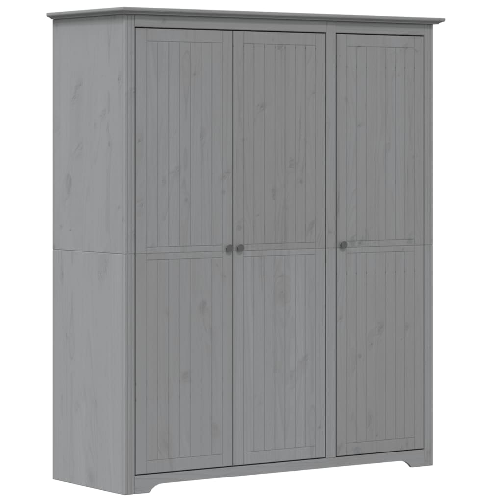 Armadio BODO 146x53,5x173 cm in Legno Massello di Pino Grigio