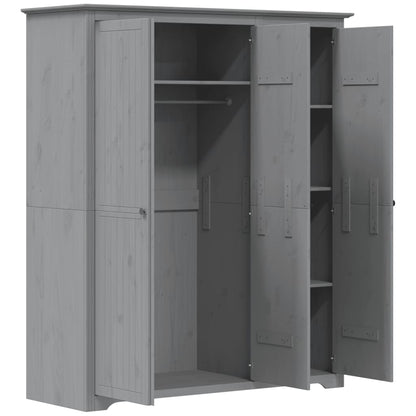 Armadio BODO 146x53,5x173 cm in Legno Massello di Pino Grigio | homemem39