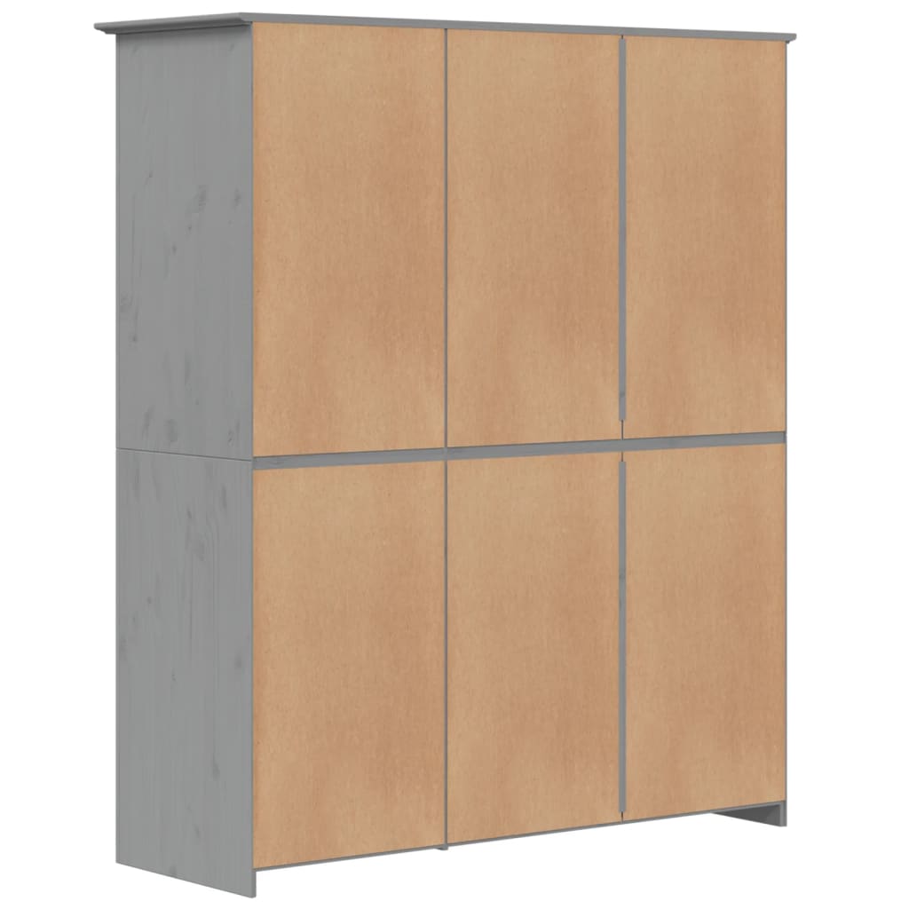 Armadio BODO 146x53,5x173 cm in Legno Massello di Pino Grigio