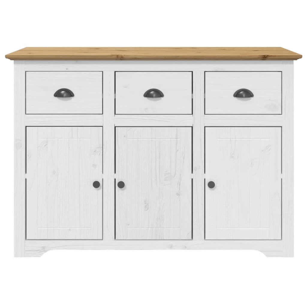 Credenza BODO 115,5x44x80 cm Legno Massello Pino Bianco Marrone - homemem39
