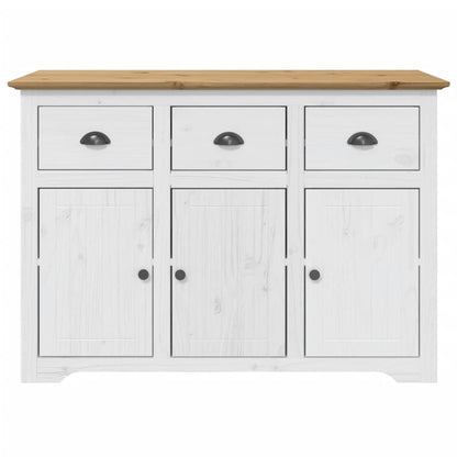 Credenza BODO 115,5x44x80 cm Legno Massello Pino Bianco Marrone - homemem39