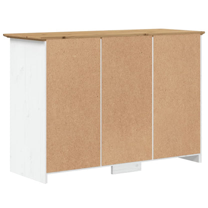 Credenza BODO 115,5x44x80 cm Legno Massello Pino Bianco Marrone - homemem39