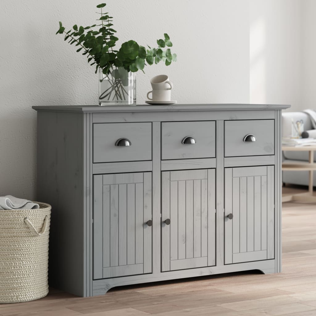 Credenza BODO 115,5x44x80 cm in Legno Massello di Pino Grigio - homemem39