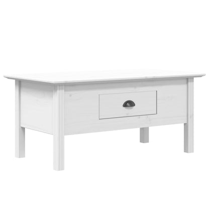 Tavolino da Salotto BODO 100x55x46cm Legno Massello Pino Bianco | homemem39