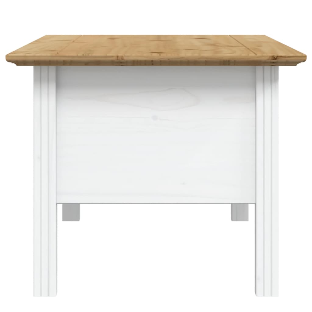 Tavolino BODO 100x55x46 cm Legno Massello Pino Bianco e Marrone | homemem39