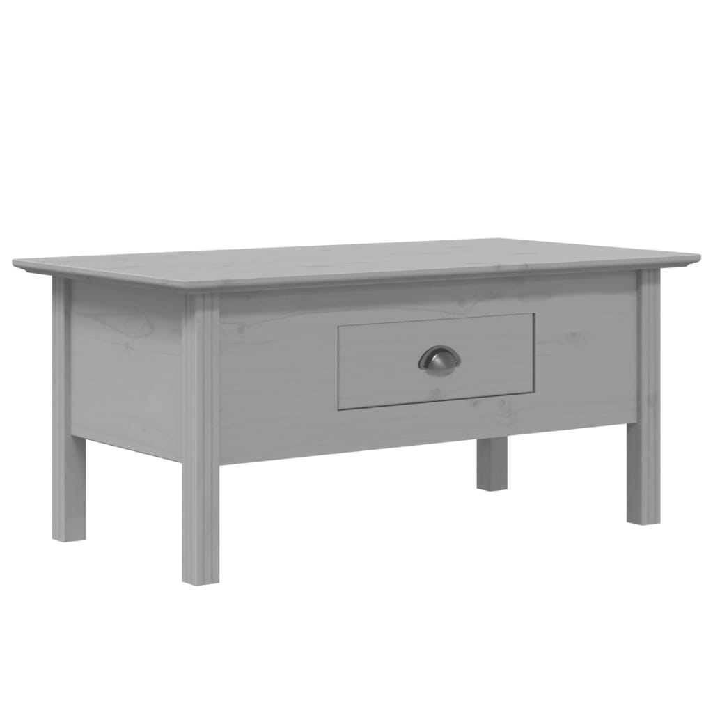 Tavolino da Salotto BODO 100x55x46cm Legno Massello Pino Grigio | homemem39