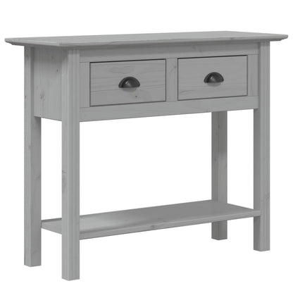Tavolo Consolle BODO 91x35x74 cm Legno Massello Pino Grigio