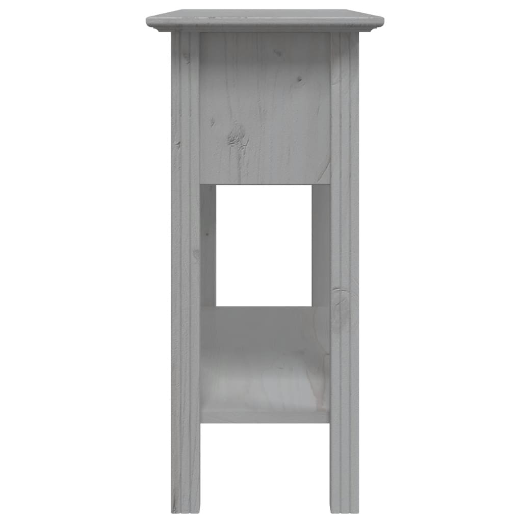 Tavolo Consolle BODO 91x35x74 cm Legno Massello Pino Grigio