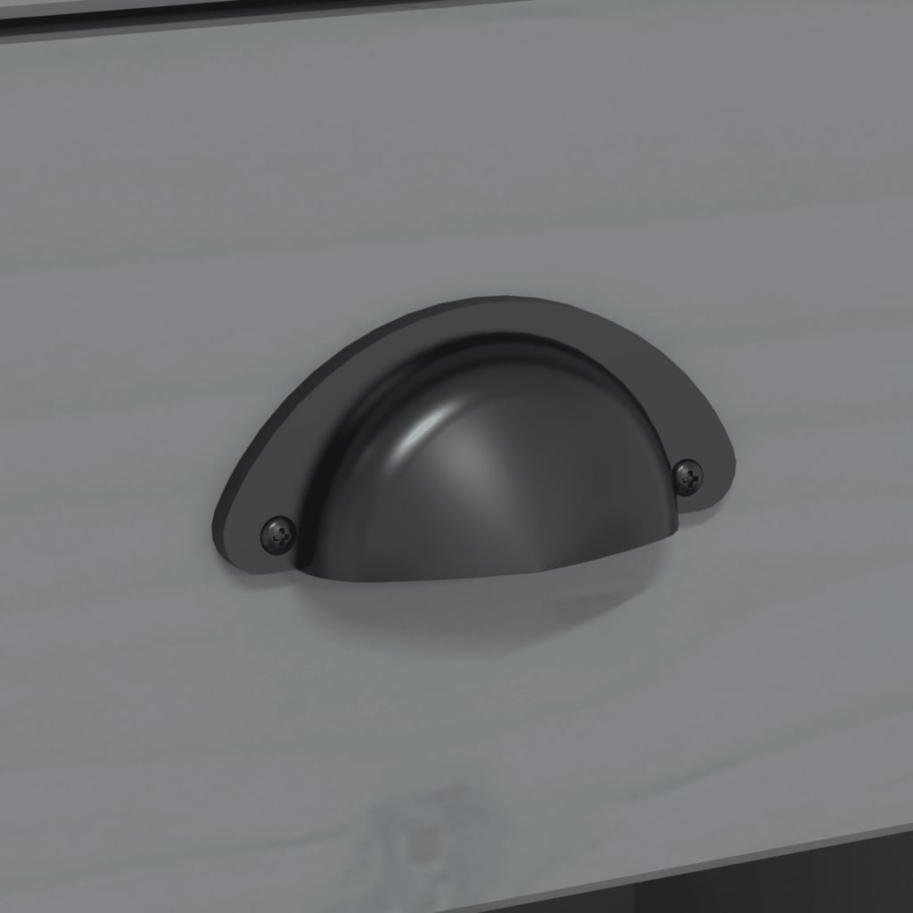 Tavolo Consolle BODO 91x35x74 cm Legno Massello Pino Grigio