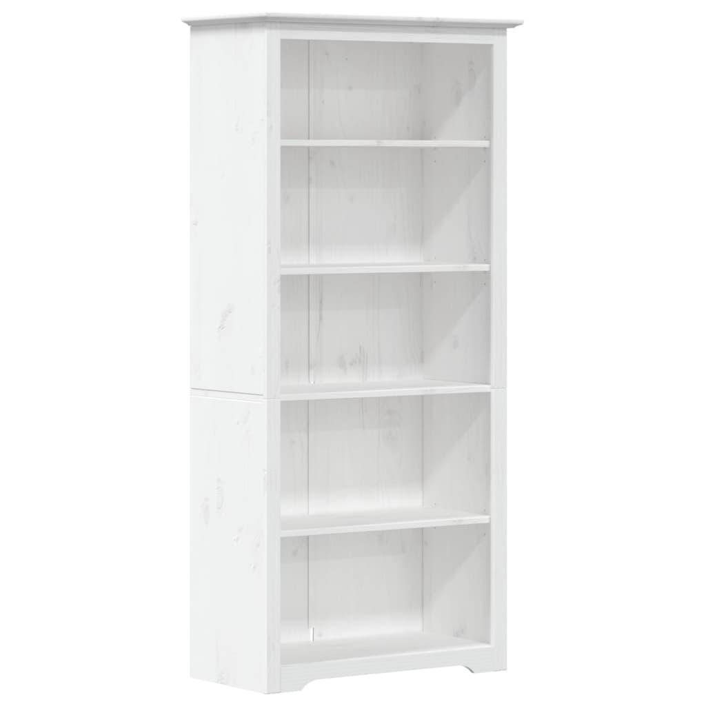 Libreria BODO 5 Ripiani 82x40x173 cm Legno Massello Pino Bianco | homemem39