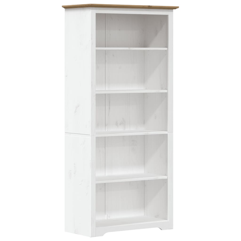 Libreria BODO 5 Ripiani 82x40x173cm Legno Massello Pino Marrone | homemem39