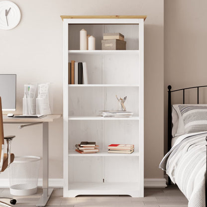 Libreria BODO 5 Ripiani 82x40x173cm Legno Massello Pino Marrone | homemem39