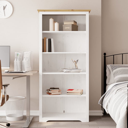 Libreria BODO 5 Ripiani 82x40x173cm Legno Massello Pino Marrone | homemem39