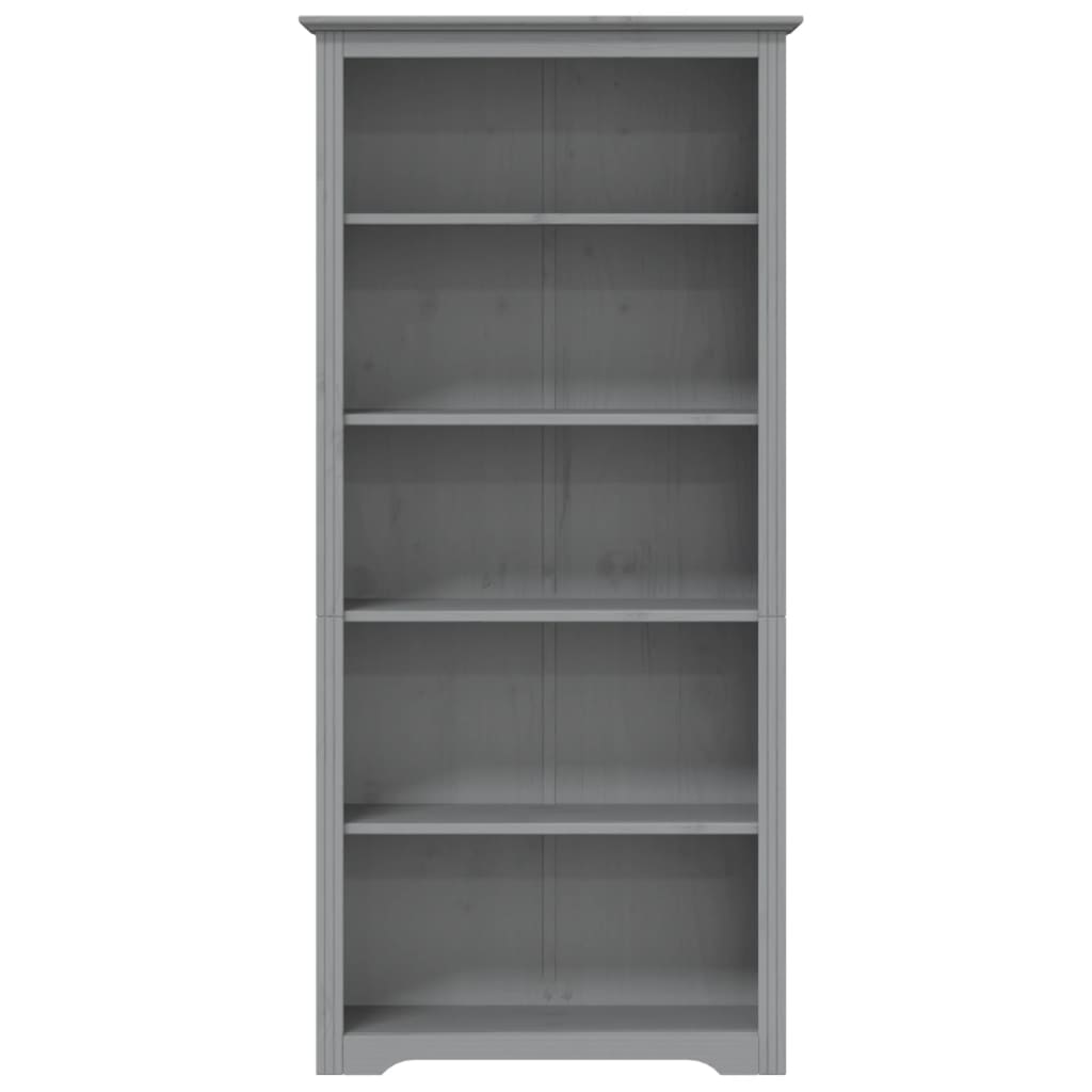 Libreria BODO 5 Ripiani 82x40x173 cm Legno Massello Pino Grigia | homemem39