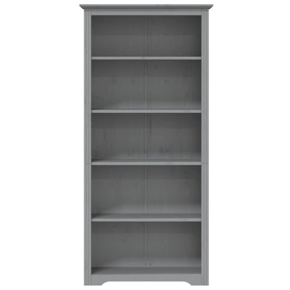 Libreria BODO 5 Ripiani 82x40x173 cm Legno Massello Pino Grigia | homemem39