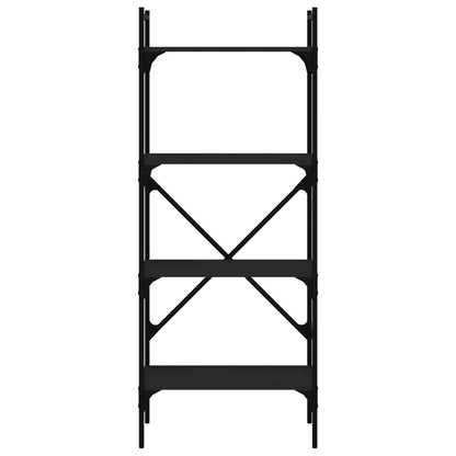 Libreria 4 Ripiani Nera 56x31,5x138,5 cm Legno Multistrato | homemem39