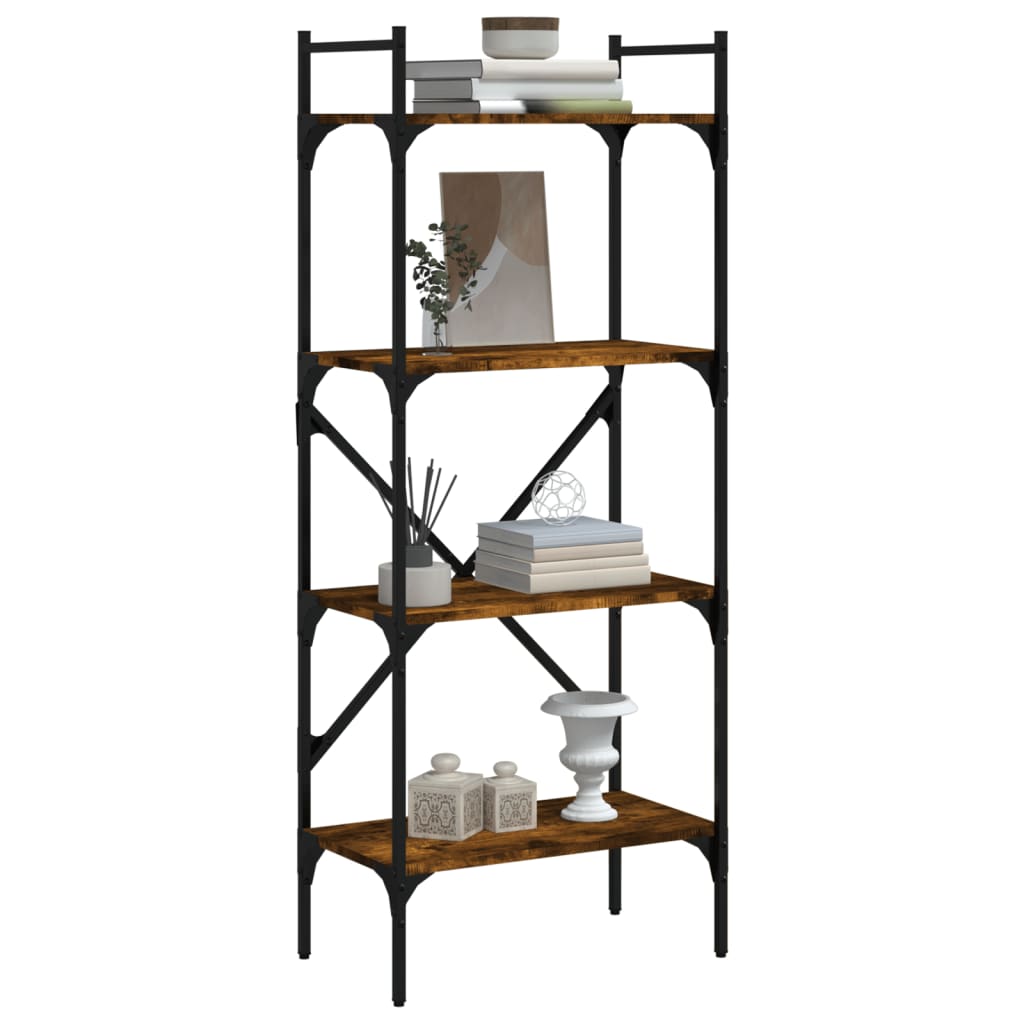 Libreria Rovere Fumo 4 Ripiani 56x31,5x138,5 cm Multistrato | homemem39