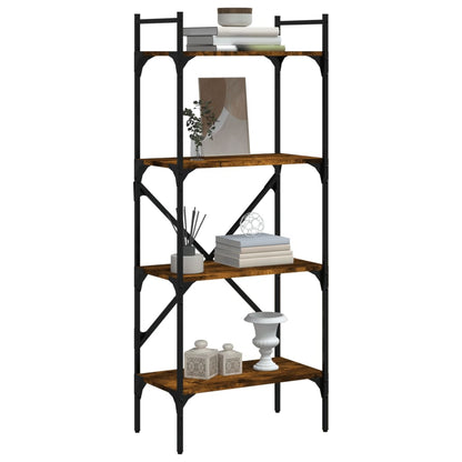 Libreria Rovere Fumo 4 Ripiani 56x31,5x138,5 cm Multistrato | homemem39