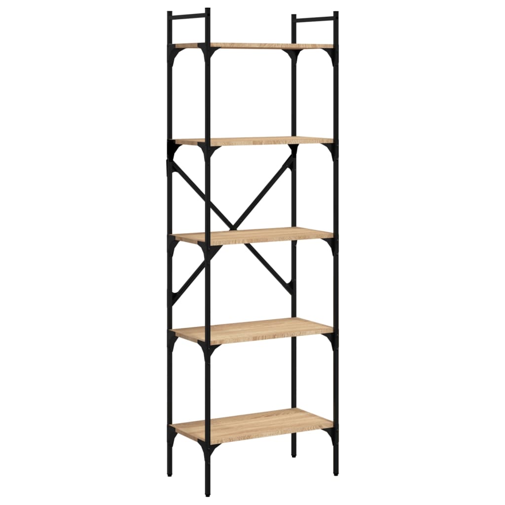 Libreria Rovere Sonoma 5 Ripiani 56x31,5x174 cm Multistrato | homemem39