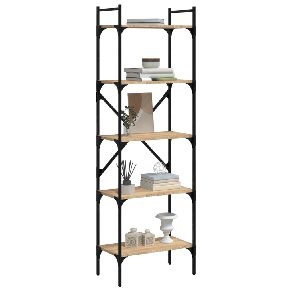 Libreria Rovere Sonoma 5 Ripiani 56x31,5x174 cm Multistrato | homemem39