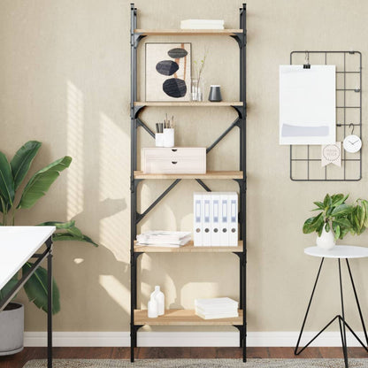 Libreria Rovere Sonoma 5 Ripiani 56x31,5x174 cm Multistrato | homemem39