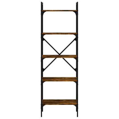Libreria Rovere Fumo 5 Ripiani 56x31,5x174 cm Legno Multistrato