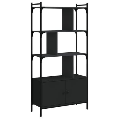 Libreria con Ante Nera 76,5x30x154,5 cm Legno Multistrato