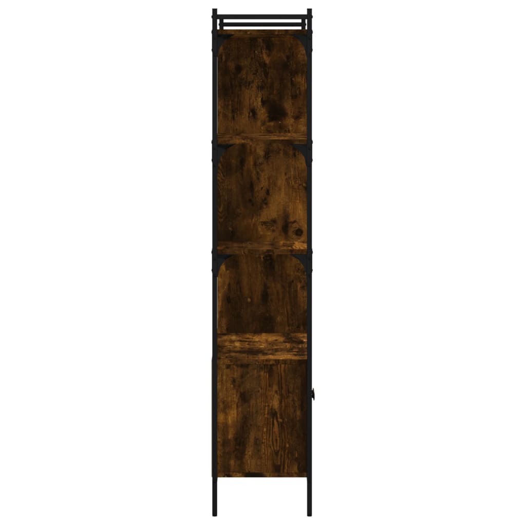 Libreria con Ante Rovere Fumo 76,5x30x154,5cm Legno Multistrato