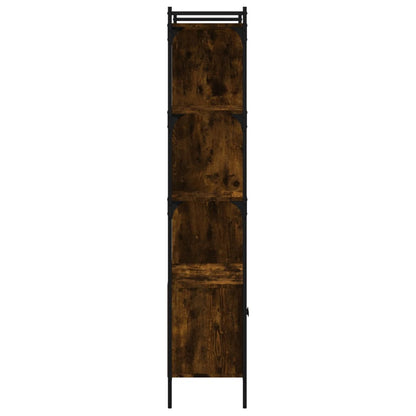 Libreria con Ante Rovere Fumo 76,5x30x154,5cm Legno Multistrato
