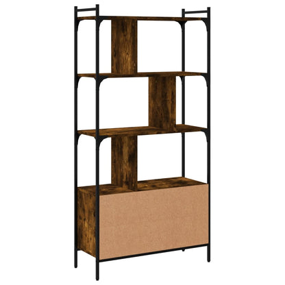 Libreria con Ante Rovere Fumo 76,5x30x154,5cm Legno Multistrato