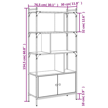 Libreria Ante Grigio Sonoma 76,5x30x154,5 cm Legno Multistrato