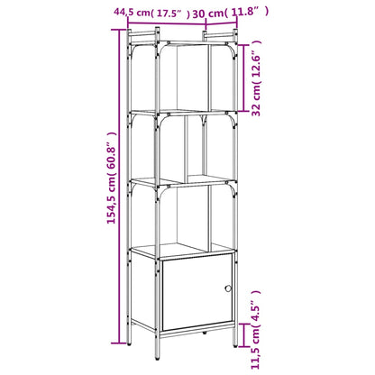 Libreria con Anta Rovere Fumo 44,5x30x154,5cm Legno Multistrato