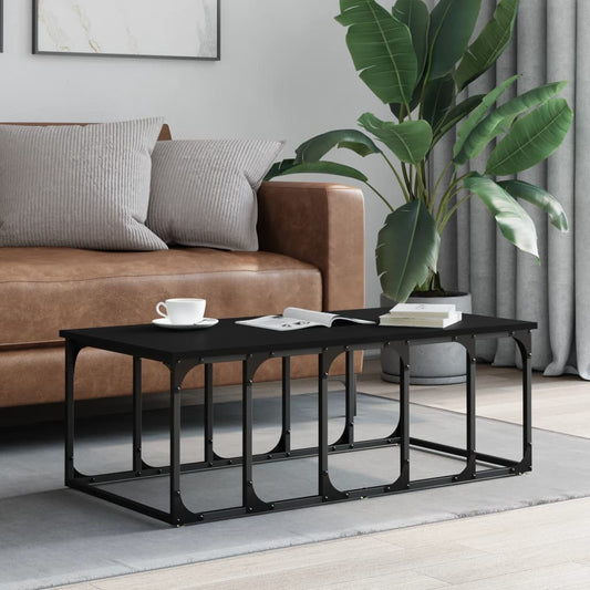 Tavolino da Salotto Nero 100x50x35,5 cm in Legno Multistrato | homemem39