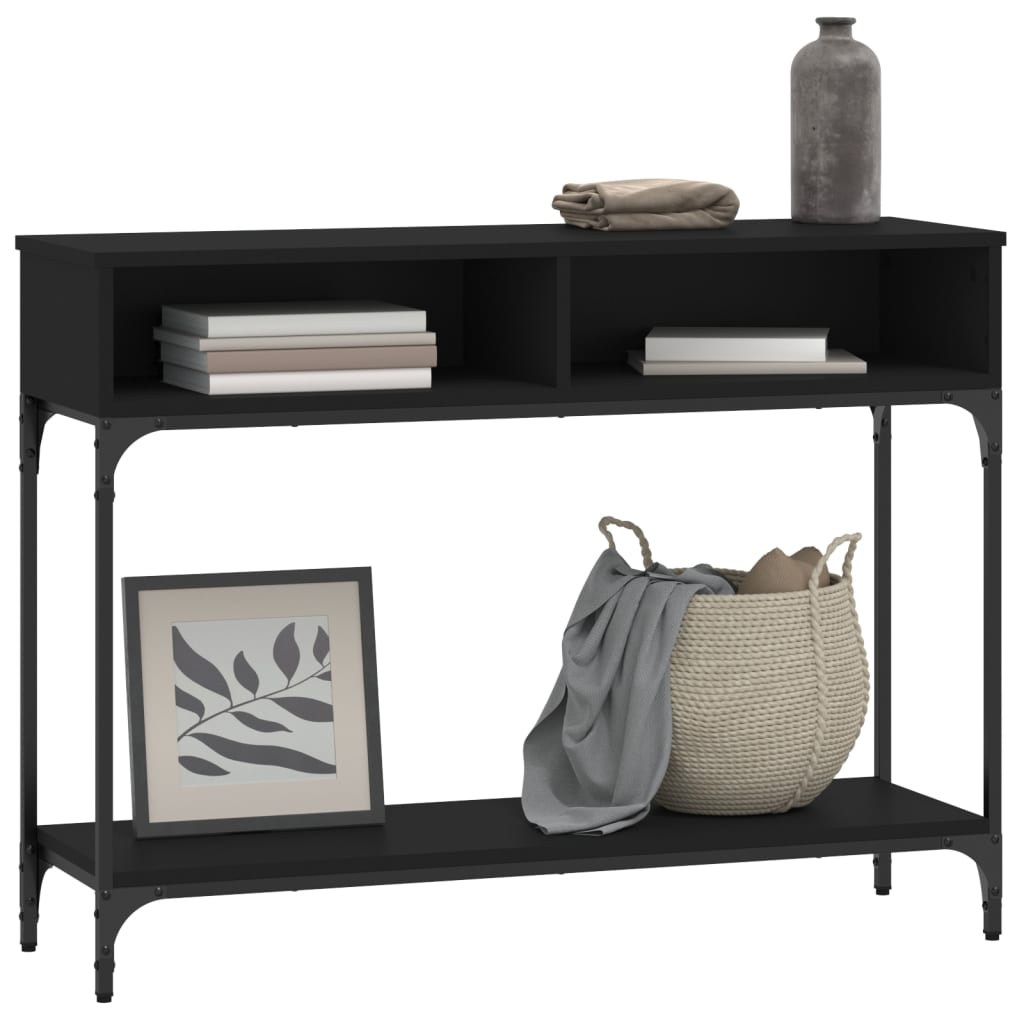 Tavolino Consolle Nero 100x30,5x75 cm in Legno Multistrato | homemem39
