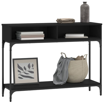 Tavolino Consolle Nero 100x30,5x75 cm in Legno Multistrato | homemem39