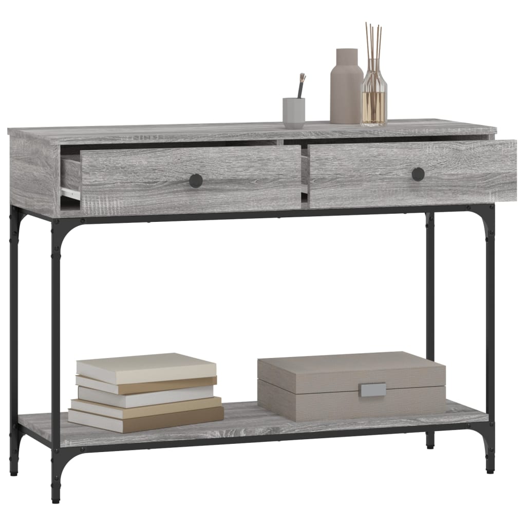 Tavolino Consolle Grigio Sonoma 100x34,5x75cm Legno Multistrato | homemem39