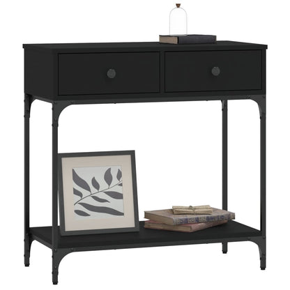 Tavolino Consolle Nero 75x34,5x75 cm in Legno Multistrato - homemem39