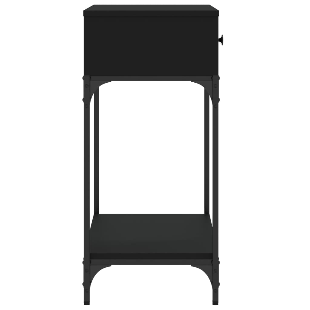 Tavolino Consolle Nero 75x34,5x75 cm in Legno Multistrato - homemem39