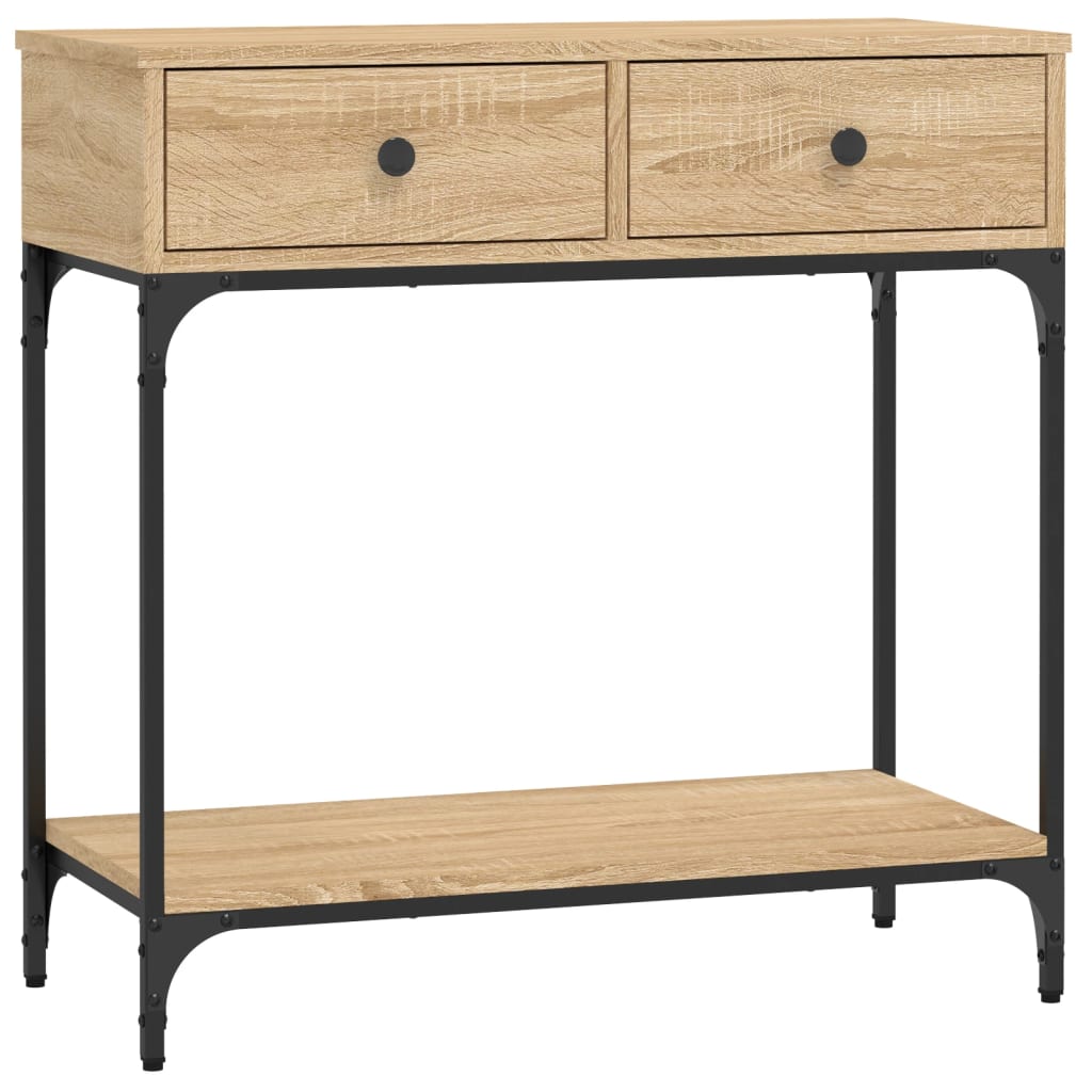 Tavolino Consolle Rovere Sonoma 75x34,5x75cm Legno Multistrato - homemem39