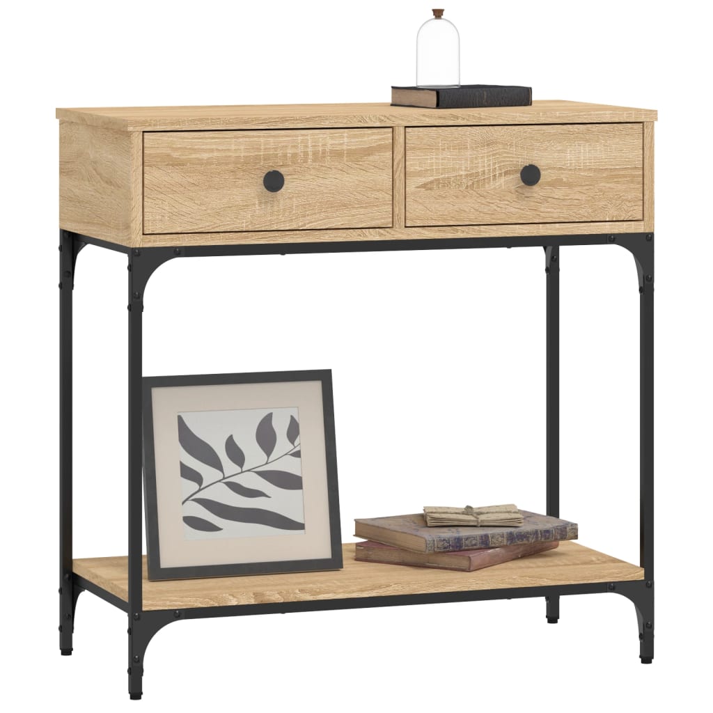 Tavolino Consolle Rovere Sonoma 75x34,5x75cm Legno Multistrato - homemem39
