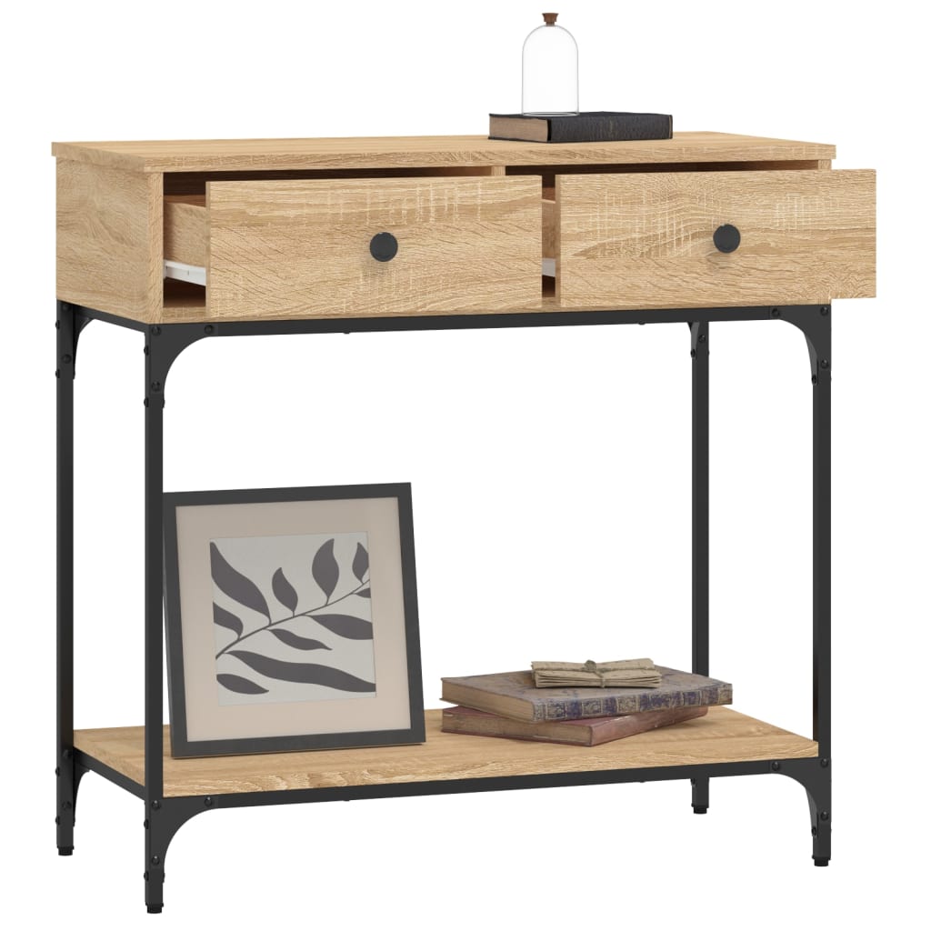 Tavolino Consolle Rovere Sonoma 75x34,5x75cm Legno Multistrato - homemem39