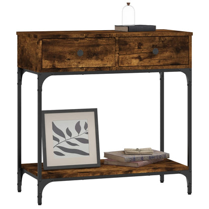 Tavolino Consolle Rovere Fumo 75x34,5x75cm Legno Multistrato | homemem39